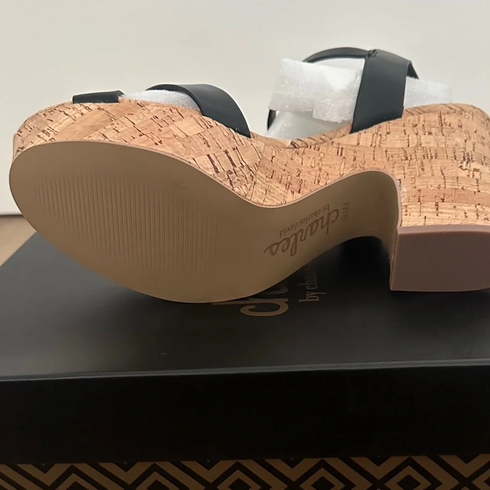 Charles by Charles David Black Cork Platform Heels - Picture 3 of 4